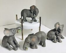 MINT{4}V’tge LENOX Baby Elephant Figurines-Waking-Kneeling-Swinging-Eating 1993 picture