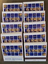 Vintage El Torito Mexican Restaurants Match Books Lot of 10 New Unstruck picture