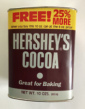VINTAGE HERSHEY'S COCOA Great for Baking 10 Ounces METAL TIN ADVERTISING CAN picture