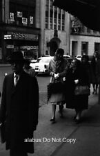 Orig 1960s NEGATIVE Sidewalk Scene People, Cars, Edward Bass Electric Co Boston picture