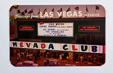 1950s Nevada Club Las Vegas Greetings Vintage Free Souvenir Gift Card Bar Dance picture