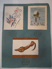 3 VINTAGE GREETING CARDS - NO. 10524 - NO. 10517 - NO. 10520 -  TUB Q picture