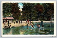 Chambersburg PA Pennsylvania Postcard Swimming Pool Red Bridge Park Franklin Co picture