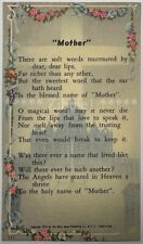 Mother, Vintage 1954 Holy Devotional Prayer Card. picture