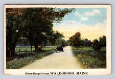 Waldoboro ME- Maine, General Greetings Road, Antique, Vintage Souvenir Postcard picture
