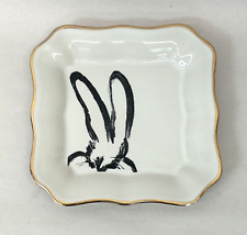 Hunt Slonem Bunny Rabbit Portrait Plate White w/ Gold Trim 5
