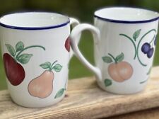 2 VTG Princess House Orchard Medley Coffee Mugs, #262, 12oz picture
