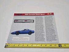 1996 CORVETTE Grand Sport Willabee & Ward Official Patch Collection Card picture
