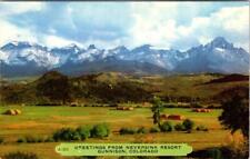 Gunnison, CO Colorado  NEVERSINK RESORT GREETINGS  Pasture~Haystacks  Postcard picture