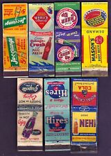 Vintage Matchbook Covers - Colorful Soda Pop Cola Beverage Lot - 30's - 50's picture