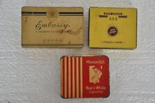 3 Pc Vintage State Express 555,Marcovitch & Embassy Cigarettes Ad Litho Tin Box picture
