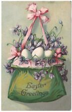 Antique 1907 Easter Postcard Embossed Vintage Ephemera Holiday Seasonal picture