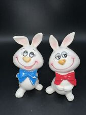 Vintage Japan Anthropomorphic Playful Bunnies Salt And Pepper Shakers Kitschy picture