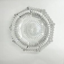 Vintage Large Heavy Crystal Cut Glass Tabletop Ashtray 6
