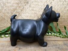 Lg Size Colima Dog Xoloitzcuintle Burnished Black Pottery Handmade Oaxaca Mexico picture