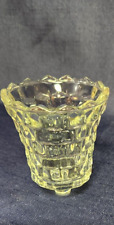 Vintage Homco Home Interiors Clear Glass Cubist Peg VOTIVE CUP Candle Holder picture
