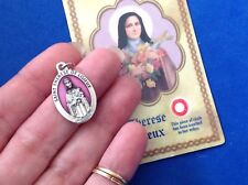 St THERESE of Lisieux Saint Medal with Relic Holy Card Medal Enamel 1