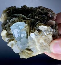 240 Gram Aquamarine Crystal With Mica Specimen From Skardu Pakistan picture