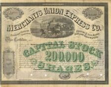 William H. Seward Jr. signed Merchants Union Express Co. - Stock Certificate - A picture