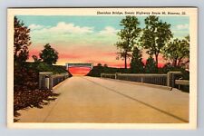 Nauvoo IL-Illinois, Sheridan Bridge, Scenic Hwy Rt 96, Antique Vintage Postcard picture