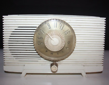 1950s Philco F809-124 Tube Radio AM Mid Century White and Gold WORKS picture