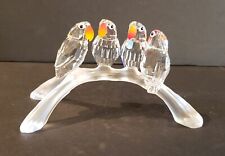 Swarovski Crystal - 4 Baby Lovebrids on Frosted Branch #199123 picture