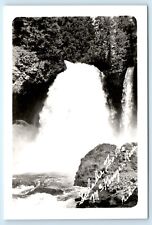 POSTCARD RPPC Sahalie Falls Oregon c1940s Roaring Waterfall McKenzie River picture