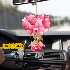 Poodle Dog Flying Balloons Ornament, Funny Dog Car Ornament Decor, Loved Dog picture
