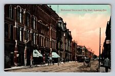 London Canada, Richmond Street, Shops, Trolley, Carriage, Vintage c1909 Postcard picture