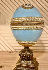 Beautiful vintage Blue decopauge style Egg jewelry box picture
