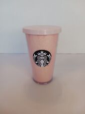 Starbucks Cold Cup Acrylic Tumbler Barbie Pink Glitter 16 Oz picture