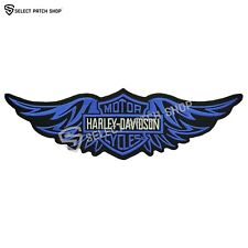 Harley Davidson Embroidered Patch - Harley Blue Logo Wing 15
