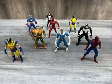 Marvel POSEABLE DIECAST LOT of 9 MINI FIGURES ToyBiz Wolverine Spider-Man Etc picture