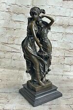 Handcrafted Mother and Daughter Classic Woman Artwork Bronze Sculpture Statue NR picture