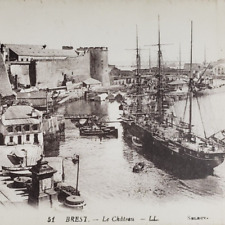 Tall Ship WW1 Brest France Postcard c1915 WWI Chateau House Home French A452 picture