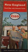 Vintage 1953 Esso Oil New England With Pictorial Guide Road Map  picture