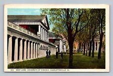 Postcard West Lawn University of Virginia Charlottesville VA  picture