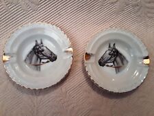 Pair (2) of Silver Horse Head Our Own Import Japan Ashtrays picture