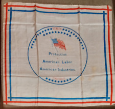 1888 Benjamin Harrison Presidential Campaign Silk Handkerchief Labor & Industry picture