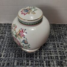 Vintage Porcelain Ginger Jar Staffordshire England Floral Pattern On Both Sides picture
