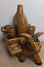 Ceramic Donkey with Cart Tequila Decanter Mid Century 1960s Barware picture