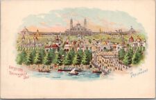 1900 PARIS Exposition Universelle Postcard LE TROCADERO Artist's View / Unused picture