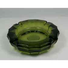 Vintage Heavy 1887 Eagle Coin Green Glass Ashtray - 5 Inch Very Good Condition picture