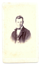 1880s 1890s Young Man In Suit CDV Schutz & Lachenmayer Print Error Cabinet Card picture