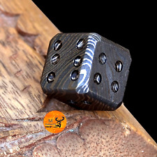 Damascus Playing Dice 16MM Custom Hand Made Gift - Forged Damascus Steel  2758 picture