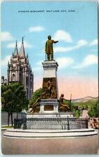 Postcard - Pioneer Monument, Salt Lake City, Utah picture
