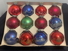 Shiny Brite Mercury Glass Ornaments VINTAGE  Lot of 12 Christmas Stenciled (11) picture