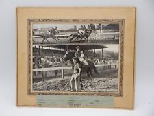 1951 Vintage Blue Bonnets Race Track Horse Racing Photo B&W Matted 11