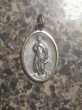 Vintage Blessed Virgin Mother Mary Pray For Us Medal Italy 🇮🇹 🙏  picture