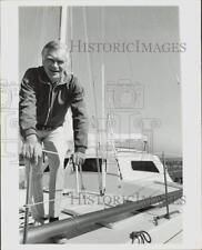 1971 Press Photo Actor Buddy Ebsen Aboard Boat - kfp07916 picture
